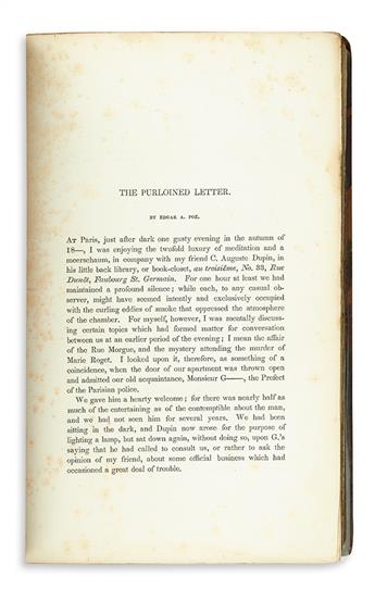 POE, EDGAR ALLAN. Manuscript Found in a Bottle. [in:] The Gift: A Christmas and New Years Present for 1836.